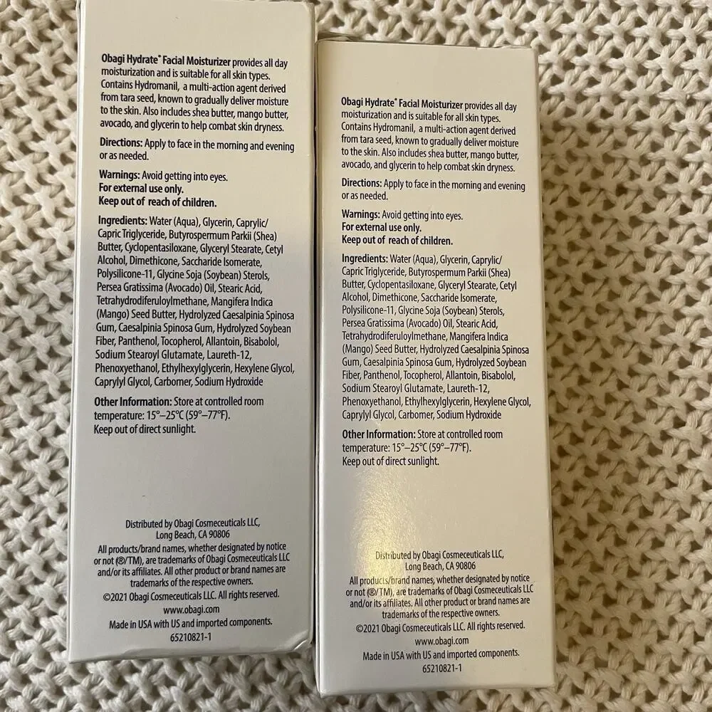Obagi Hydrate Facial Moisturizer 1.7 oz NIB new sealed Lot Of 2